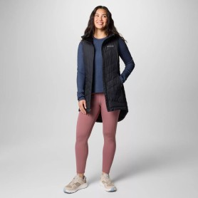 micro doudoune longue et sans manches  femme de la marque Columbia - couleur noire