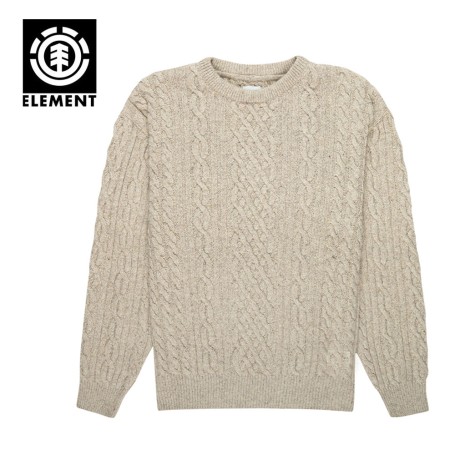 Pull ELEMENT Woollye Crew Beige Homme