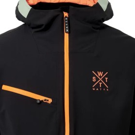 Veste de ski Watts pour homme noir et vert sauge pour le ski et le snowboard - en déstockage