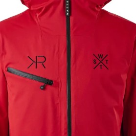 Veste de ski Watts pour homme noir et rouge pour le ski et le snowboard - Look moderne et sportif en déstockage