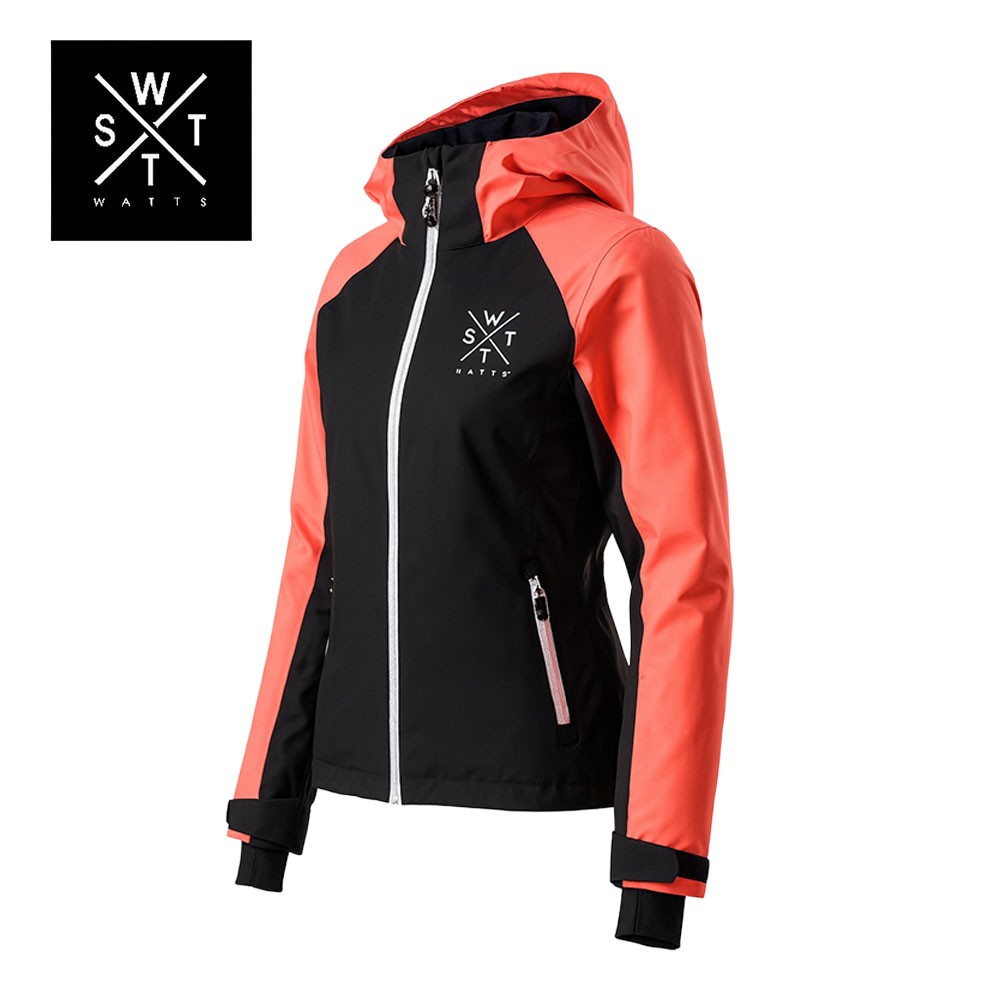 veste de ski enfant noir et rose fluo - imperméable et performante - image modifiée par l'IA