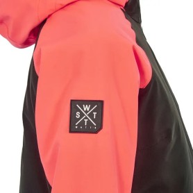 veste de ski enfant noir et rose fluo - imperméable et performante - veste à moins de 100 euros