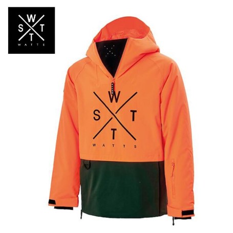 Anorak de ski WATTS 2 Method Orange Fluo/Kaki Junior