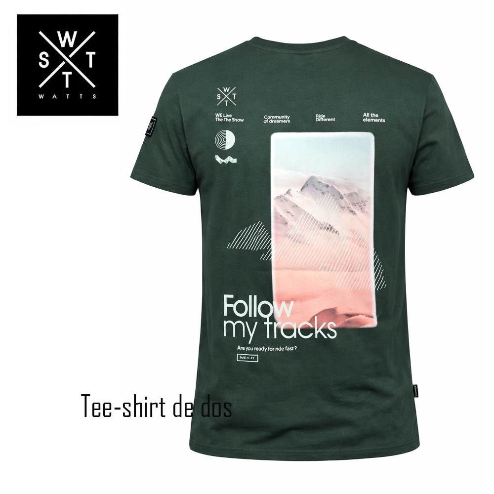 T-shirt WATTS Tracks Vert Homme