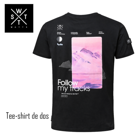 T-shirt WATTS Tracks Noir Homme