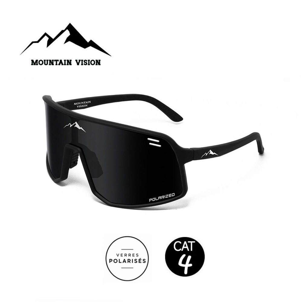 Lunettes polarisées MOUNTAIN VISION Look Noir - Cat.4