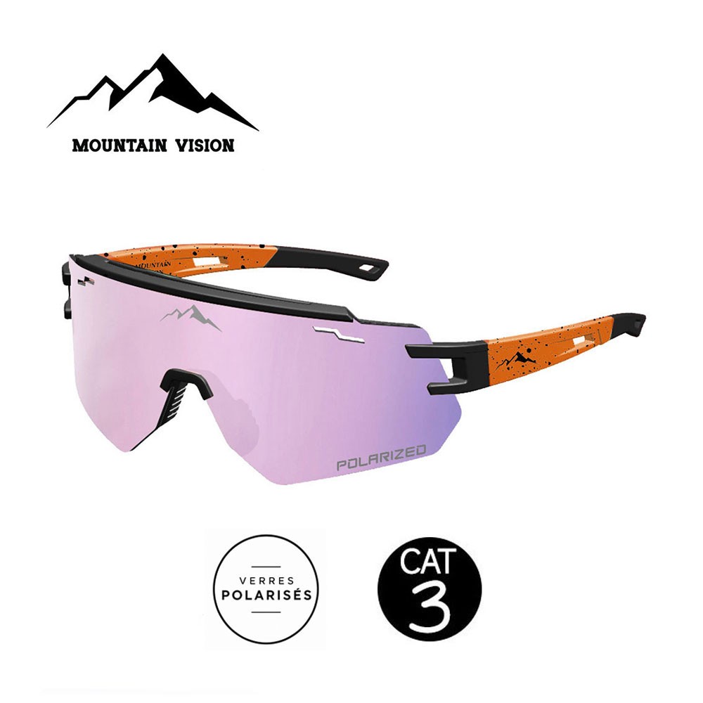 Lunettes polarisées MOUNTAIN VISION Speed Noir/Orange - Cat.3