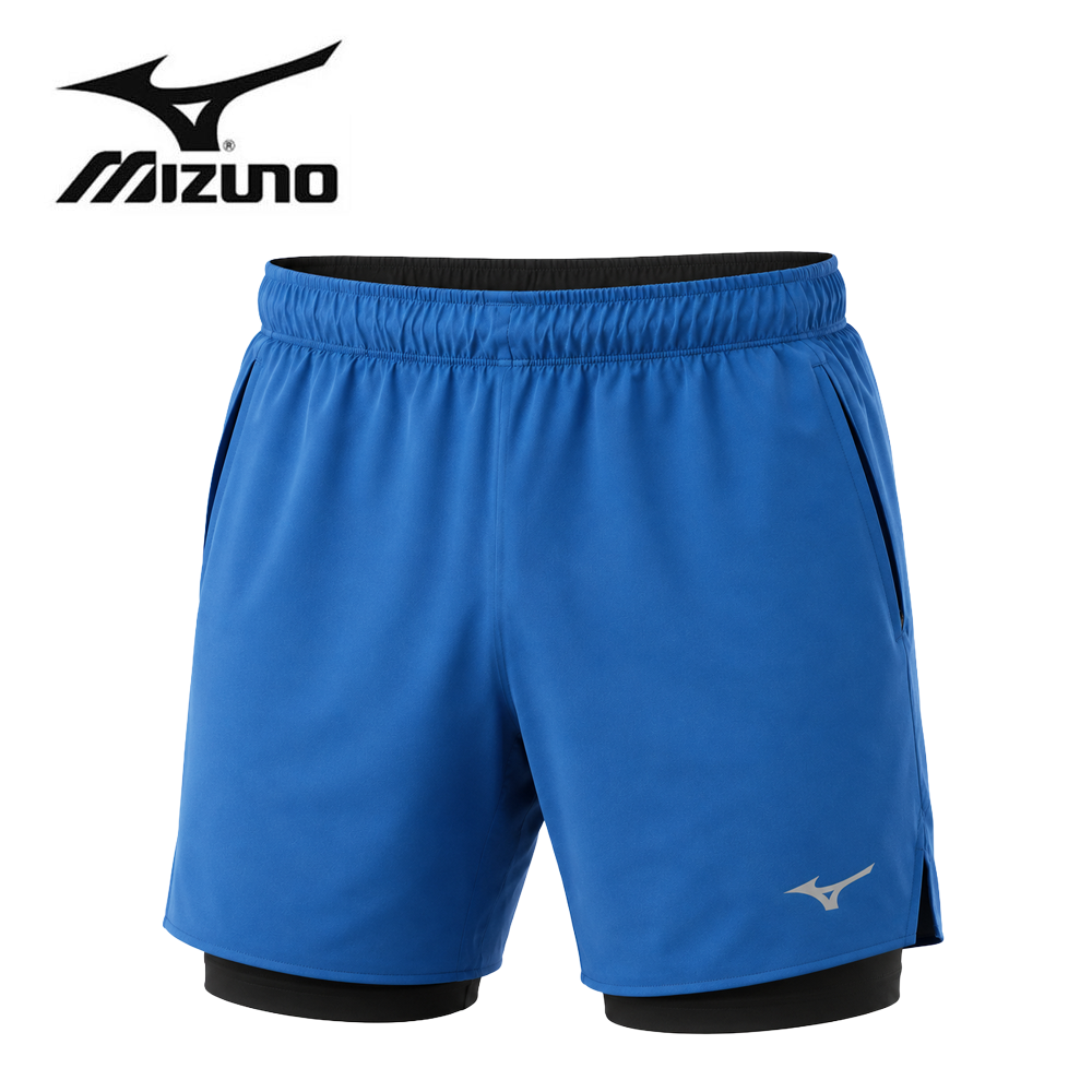 Short de running MIZUNO Core 7.5 Inches 2 in 1 Bleu Homme