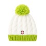 Bonnet de ski Croix de Savoie Pompon Blanc/vert Unisexe