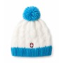 Bonnet de ski Croix de Savoie Pompon Blanc/Bleu Unisexe