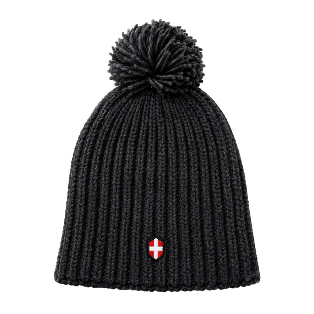 Bonnet de ski en laine Savoie Pompon Noir Unisexe