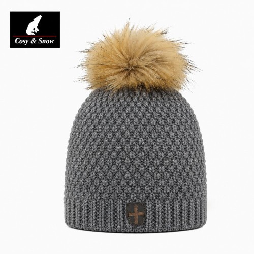 Bonnet de ski Pompon Cosy&Snow Nina Anthracite Femme