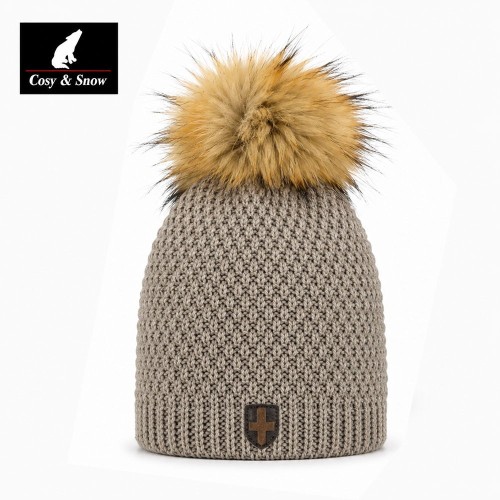 Bonnet de ski Pompon Cosy&Snow Nina Naturel Femme