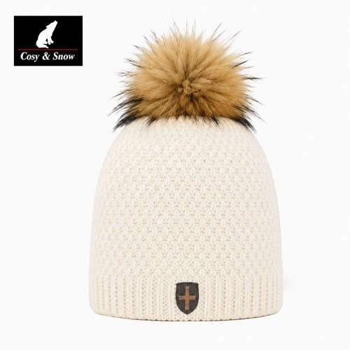 Bonnet de ski Pompon COSY & SNOW Nina Ecru Femme