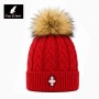 Bonnet de ski Pompon COSY & SNOW Steph Rouge Femme