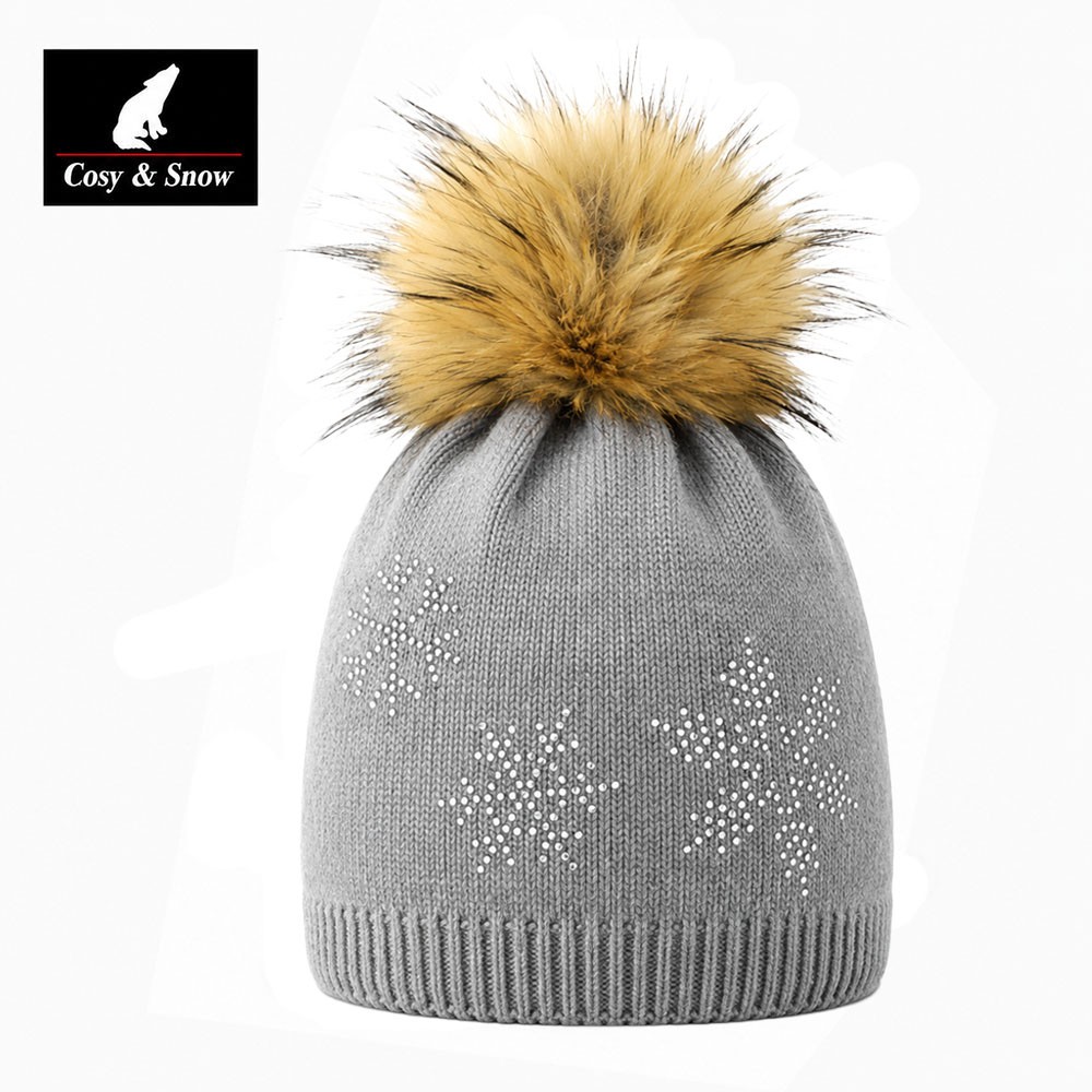 Bonnet Pompon COSY & SNOW Veronica Gris Femme