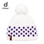 Bonnet LE DRAPO Pois Violet Blanc Femme