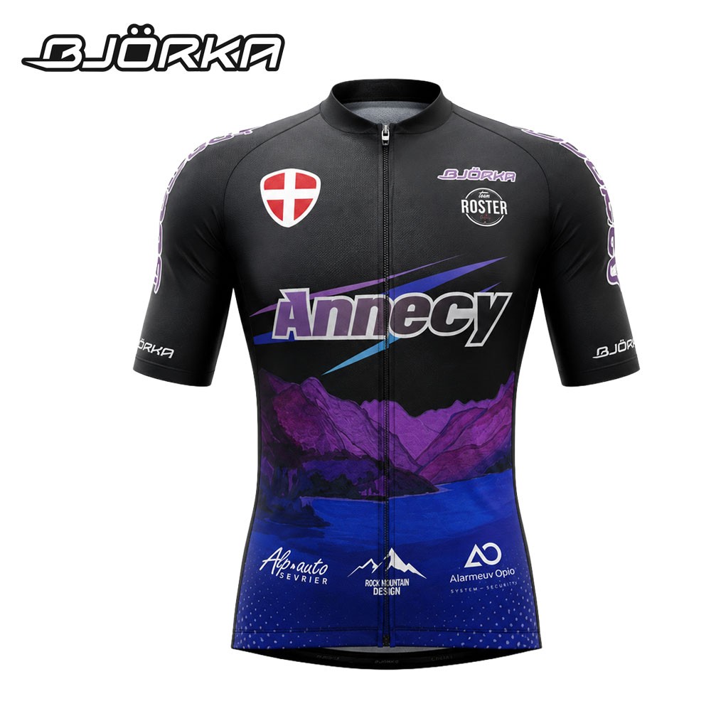 Maillot de Vélo BJÖRKA Annecy Noir/Violet Homme