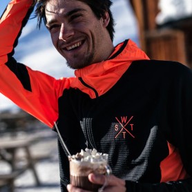 Veste zippée WATTS XPowder Noir/Orange fluo Homme