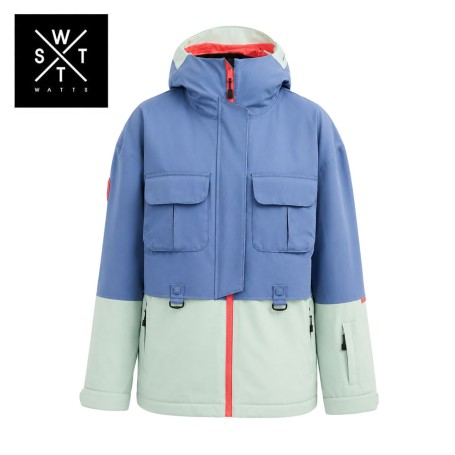 Parka de ski WATTS X Wire Bleu/Vert Femme