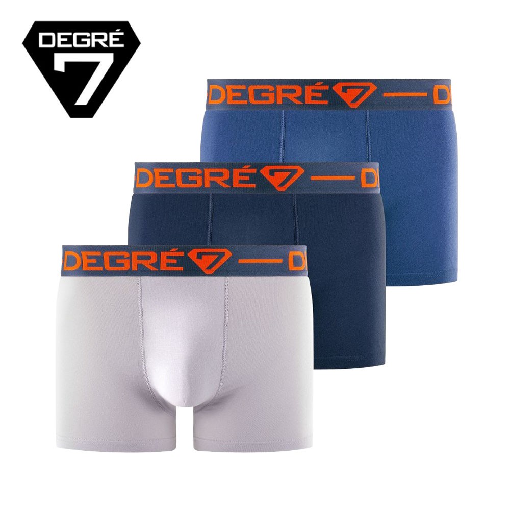 Boxer coton x 3 DEGRE 7 Bleu/Blanc Homme