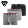 Boxer coton x 3 DEGRE 7 Noir/Gris Homme