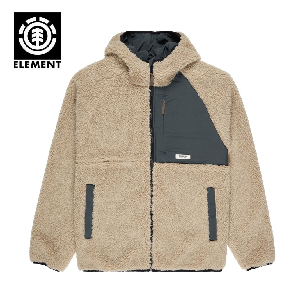 Veste polaire réversible ELEMENT Wolfe Sherpa Beige Homme