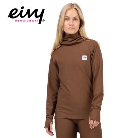 Haut thermique EIVY Icecold Gaiter Rib Top Marron Femme