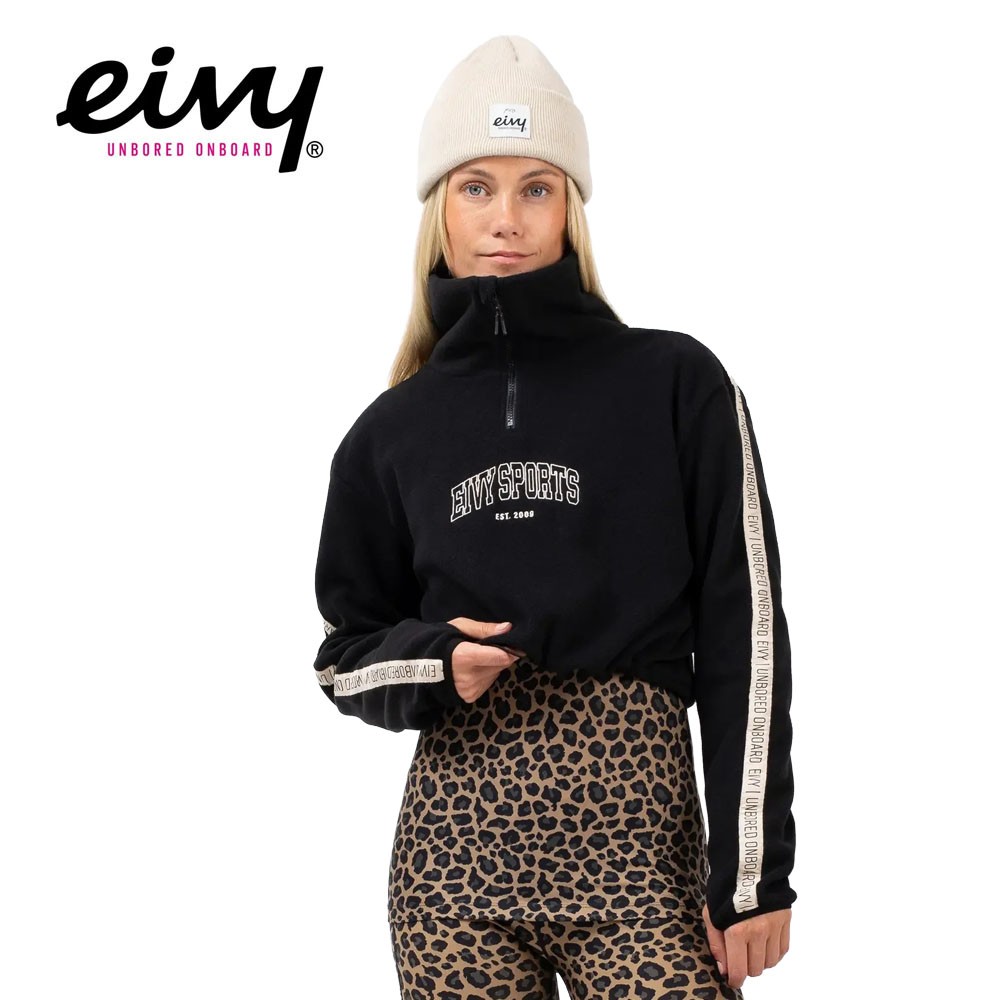Sweat polaire EIVY Peg Zip Cropped Noir Femme