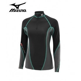 Maillot tech MIZUNO 1/2 zip Virtual Body Noir Femmes