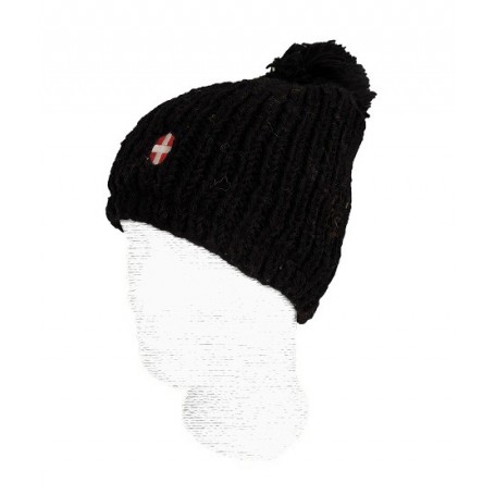 Bonnet de Ski Croix de Savoie Pompon Noir Unisexe