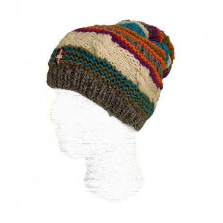 Bonnet de ski long et en laine Savoie Pompon Multicolore Unisexe