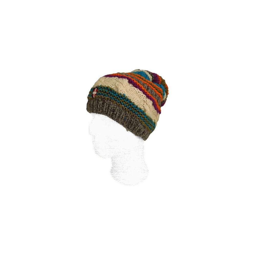 Bonnet de ski long et en laine Savoie Pompon Multicolore Unisexe