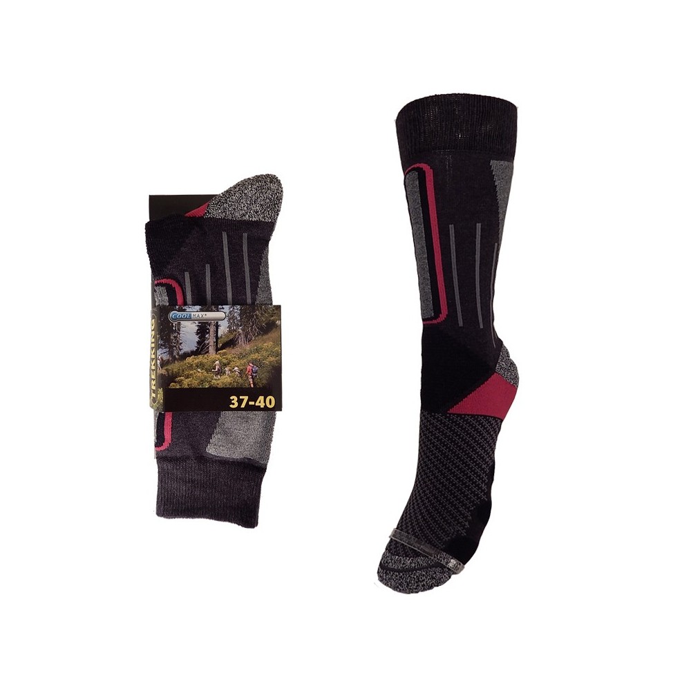 Chaussettes de Randonnée Trekking Noir/Rose Femme