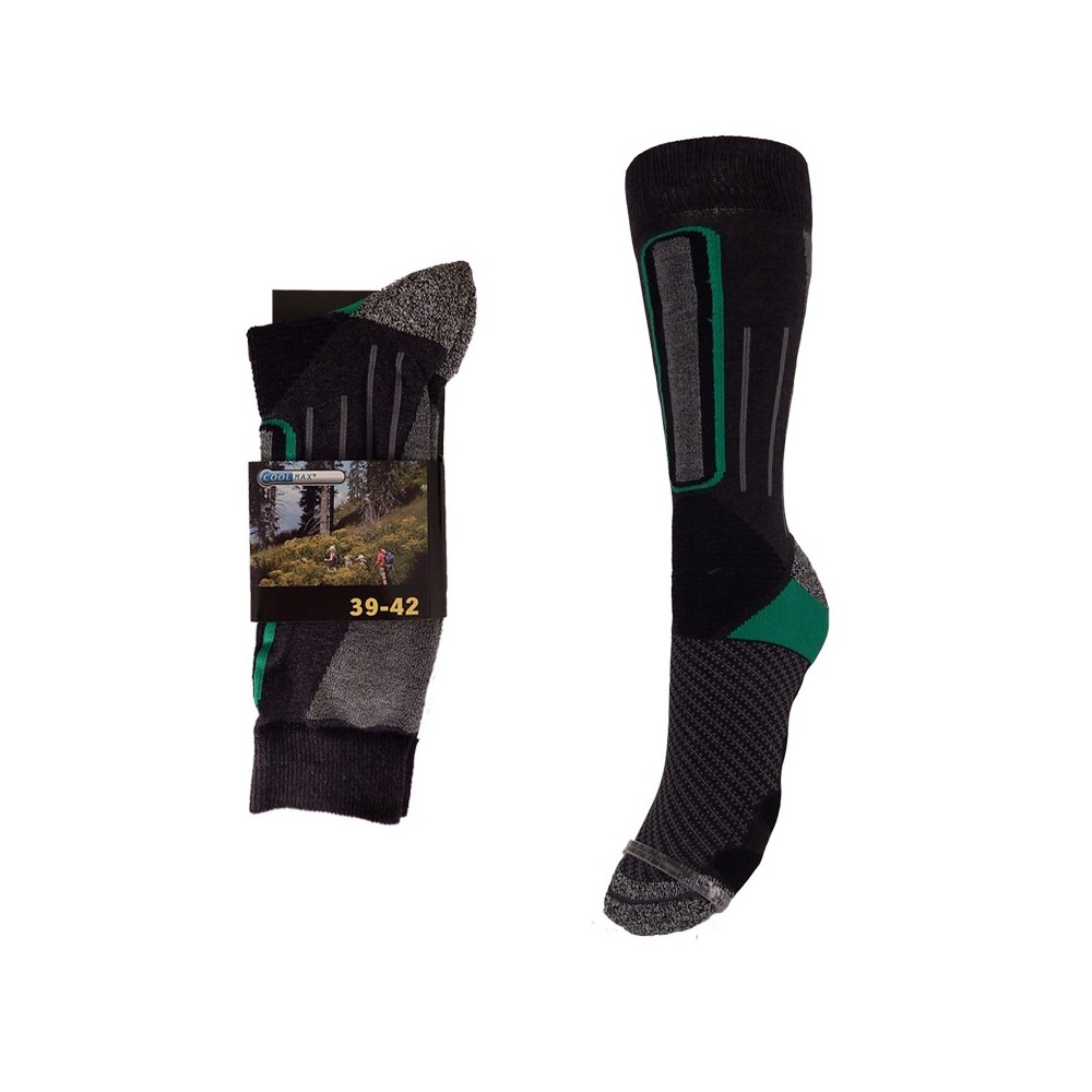 Chaussettes de Randonnée Trekking Noir/Vert Unisexe