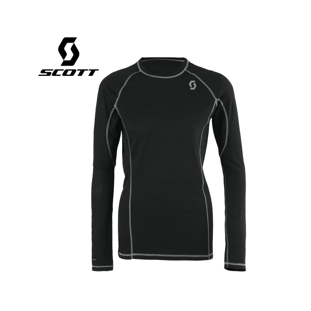 Maillot Laine Merinos SCOTT 9zro Noir Femmes