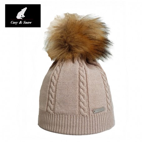 Bonnet à pompon femme, marque COSY & SNOW