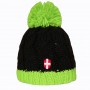 Bonnet de ski Croix de Savoie Pompon Noir/vert Unisexe