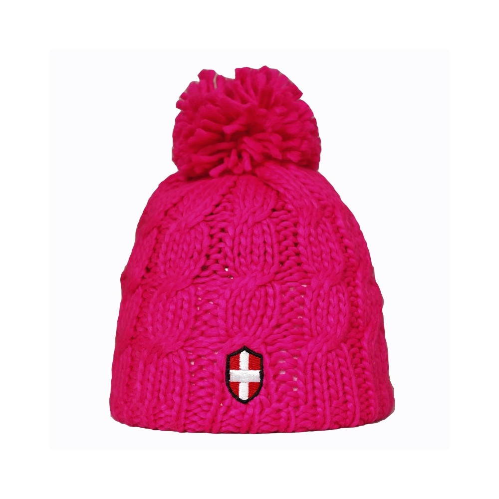 Bonnet de ski Savoie Pompon Rose Fluo Unisexe