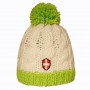 Bonnet de ski Croix de Savoie Pompon Blanc/vert Unisexe