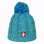 Bonnet de ski Croix de Savoie Pompon Bleu Clair Unisexe