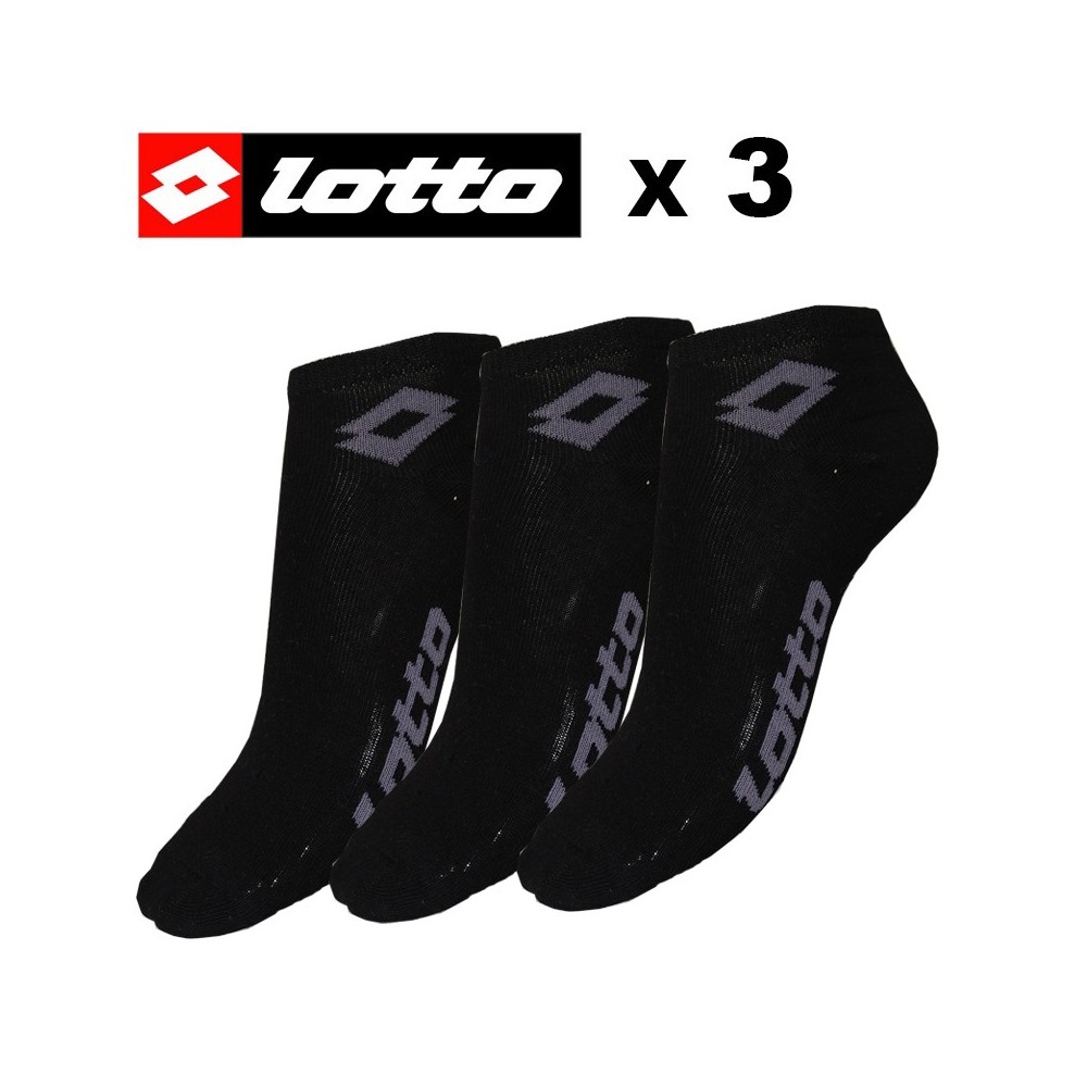 Socquette LOTTO Noire Hommes (X 3 paires)