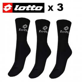 Chaussettes de tennis LOTTO Noires Hommes (X 3 paires)