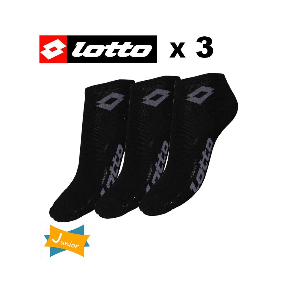 Socquette LOTTO Noire Junior (X 3 paires)