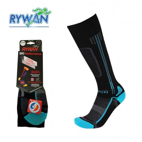 Chaussettes de ski RYWAN Cortina Noir / Bleu Unisexe