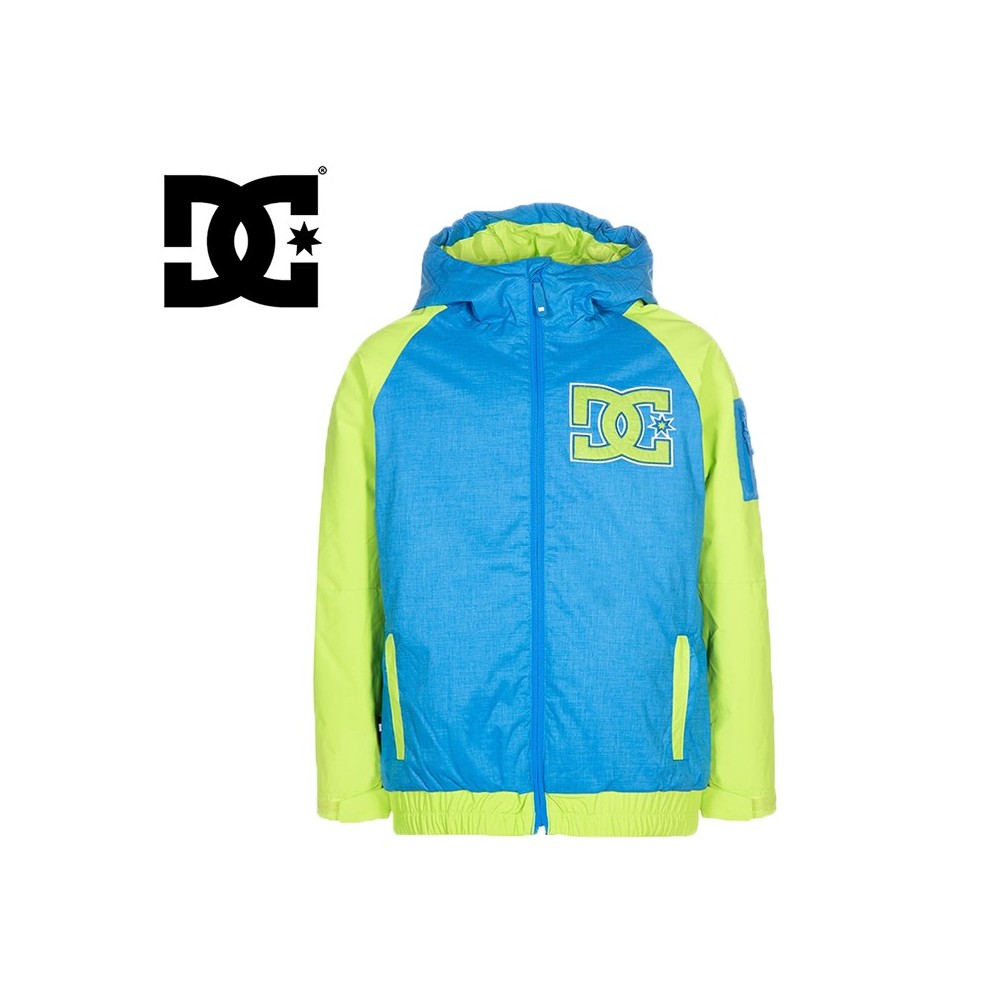 Blouson de ski DC Shoes Troop bleu electrique et vert anis pour garçon