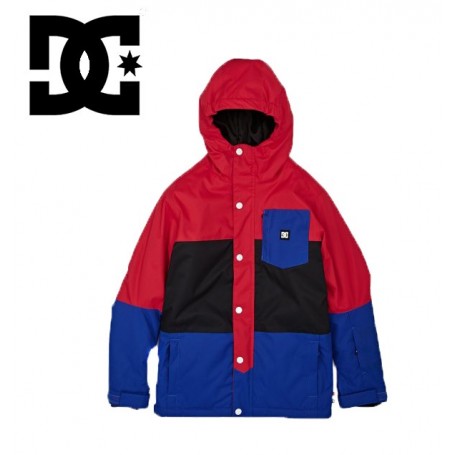 Manteau de ski DC Shoes Defy Jkt rouge/noir/bleu garçon