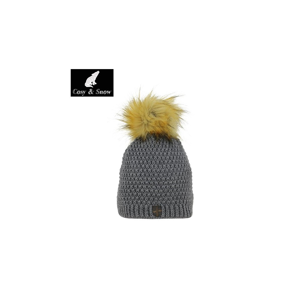 Bonnet de ski Pompon Cosy&Snow Nina Anthracite Unisexe