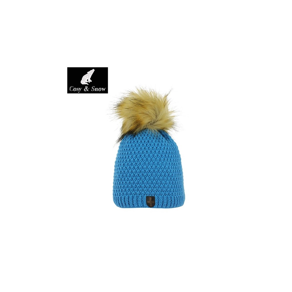 Bonnet de ski Pompon Cosy&Snow Nina Bleu Unisexe