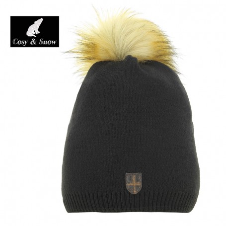 Bonnet tombant Cosy & Snow Angel Noir Femme